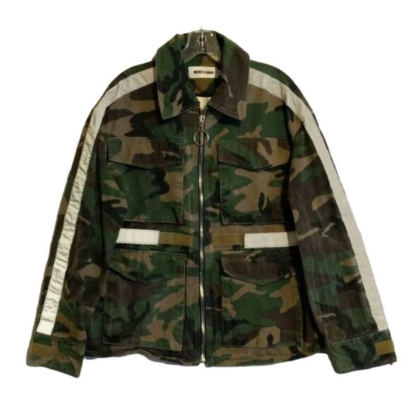 Rocket X Lunch Army Green Camouflage Zip Long Sleeve Camo Military Jacket S - Picture 10 of 10